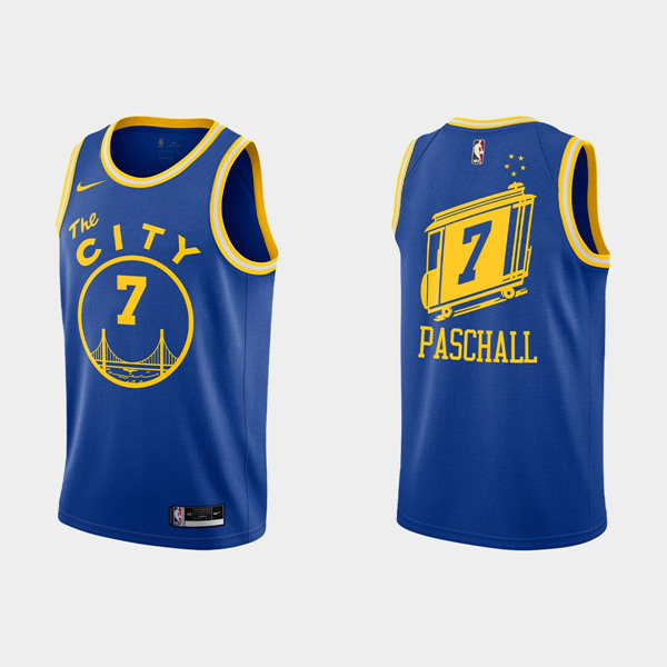 Men's Golden State Warriors #7 Eric Paschall Blue NBA 2020-21 Dri-FIT Hardwood Classic Stitched Jersey Men's Golden State Warriors #7 Eric Paschall Blue NBA 2020-21 Dri-FIT Hardwood Classic Stitched Jersey
